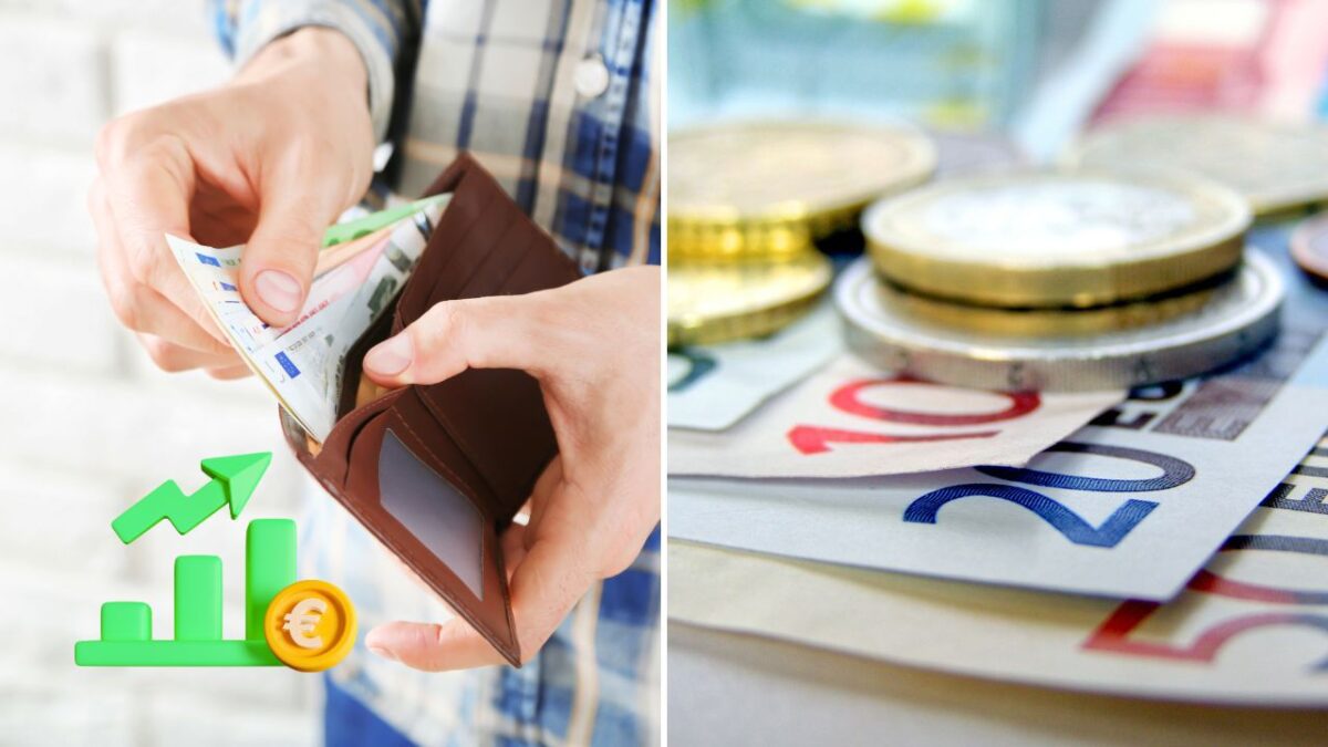 Peňaženka plná euro bankoviek a mince, symbol rastu financií a ekonomického rastu.