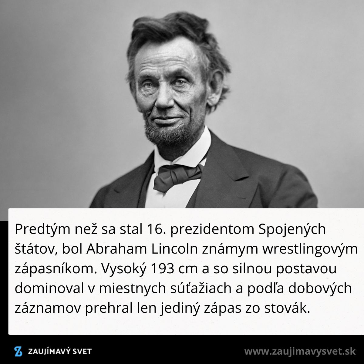 Historická fotografia muža v obleku, text popisuje jeho záľubu v zápasení pred politickou kariérou.