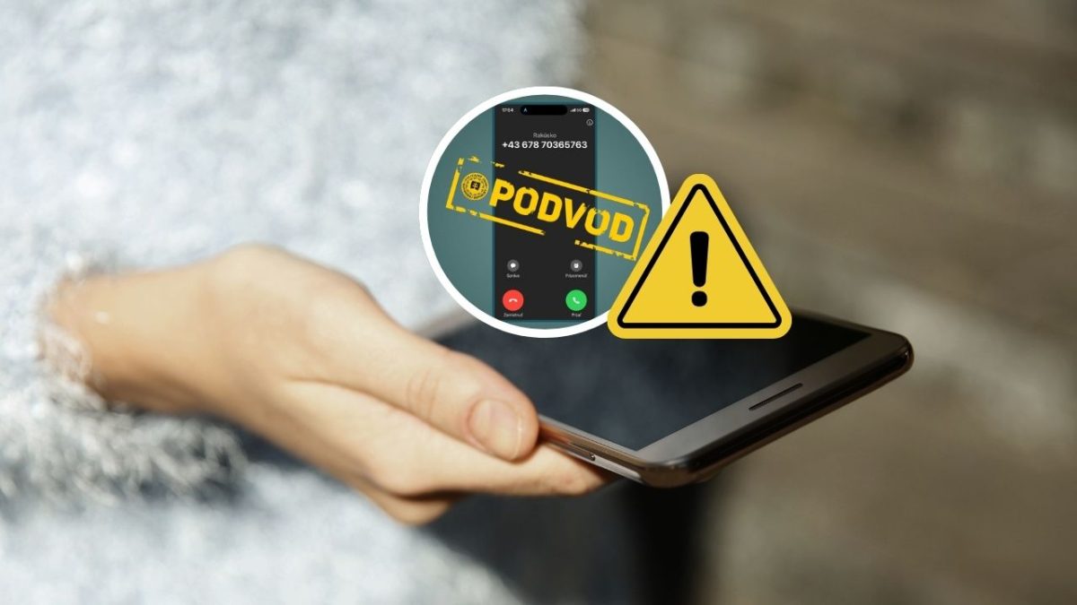 Varovanie pred podvodným telefonátom zobrazeným na smartfóne, dôraz na opatrnosť pri neznámych volaniach.