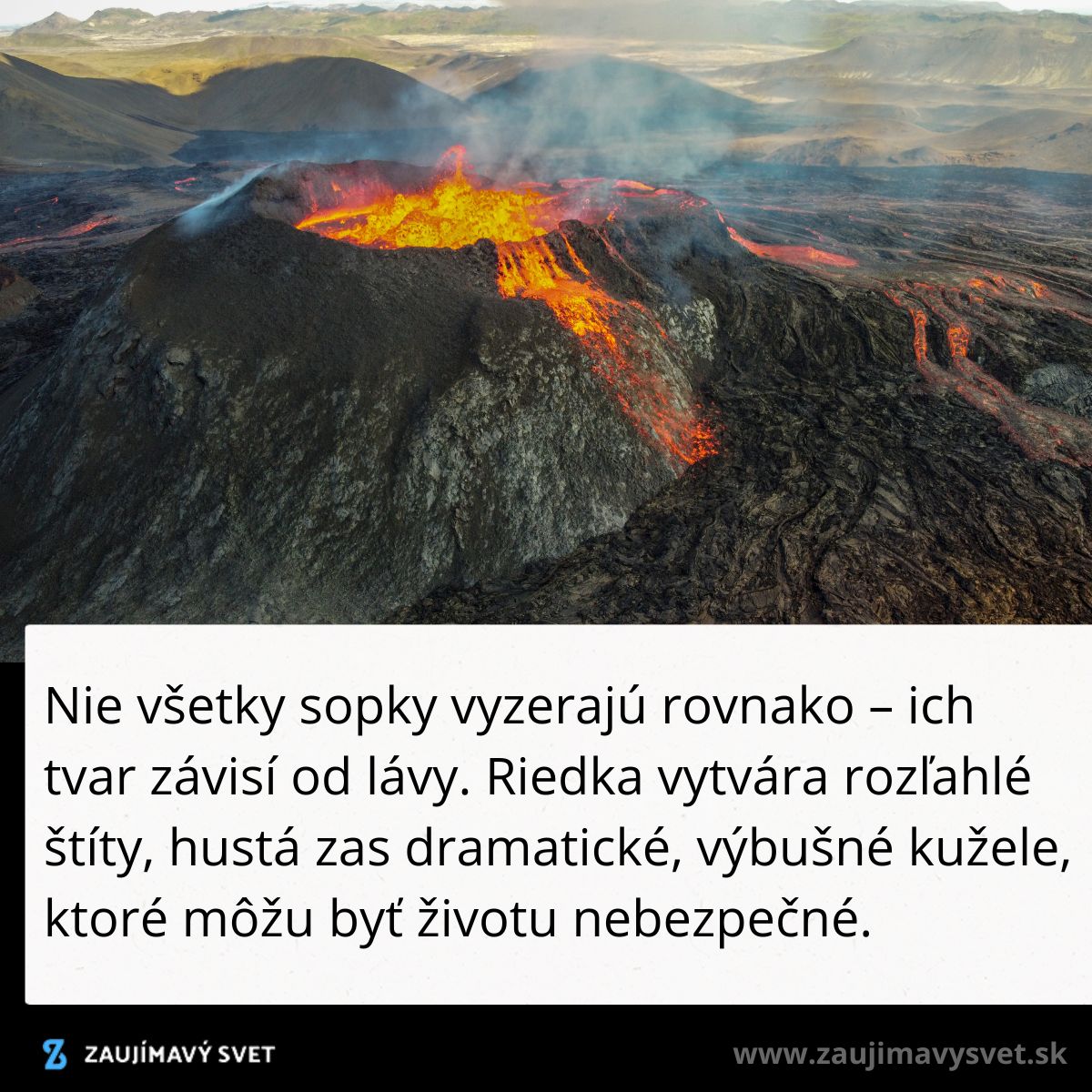 Sopka v erupcii s lávou tečúcou po svahoch v dramatickej krajine, zobrazujúca nebezpečenstvo a krásu prírody.