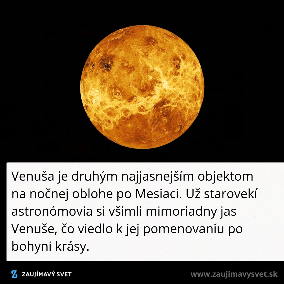 Planéta Venuša žiari na nočnej oblohe, historicky spájaná s bohynou krásy pre svoj jas.