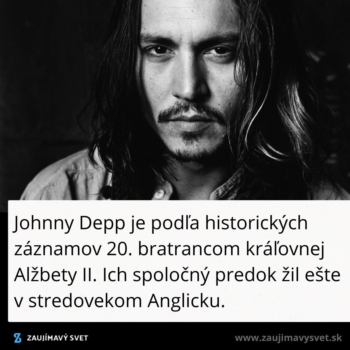 Čiernobiela fotografia muža so zamieľaným pohľadom a dlhými vlasmi.