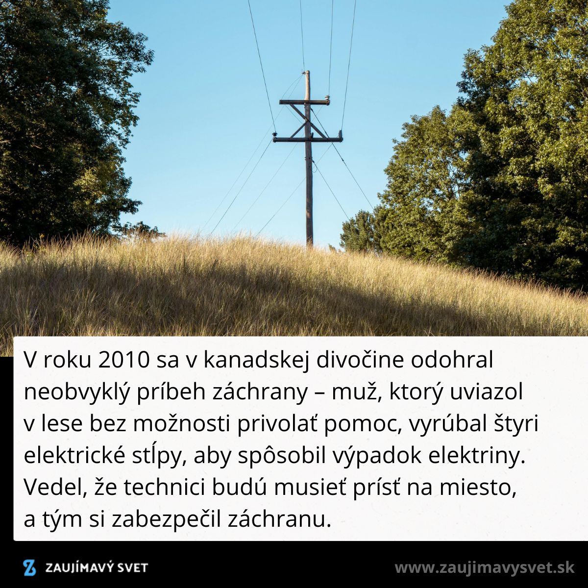 Muž v kanadskej divočine spôsobil výpadok elektriny vyrúbaním stĺpov, aby privolal záchranu.