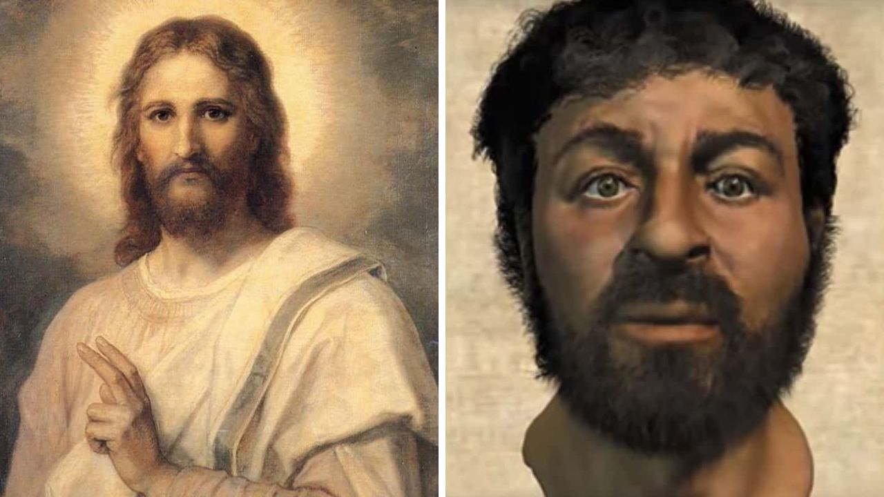 Dve umelecké zobrazenia historickej postavy vedľa seba, jedno tradičné, druhé moderné realistické.