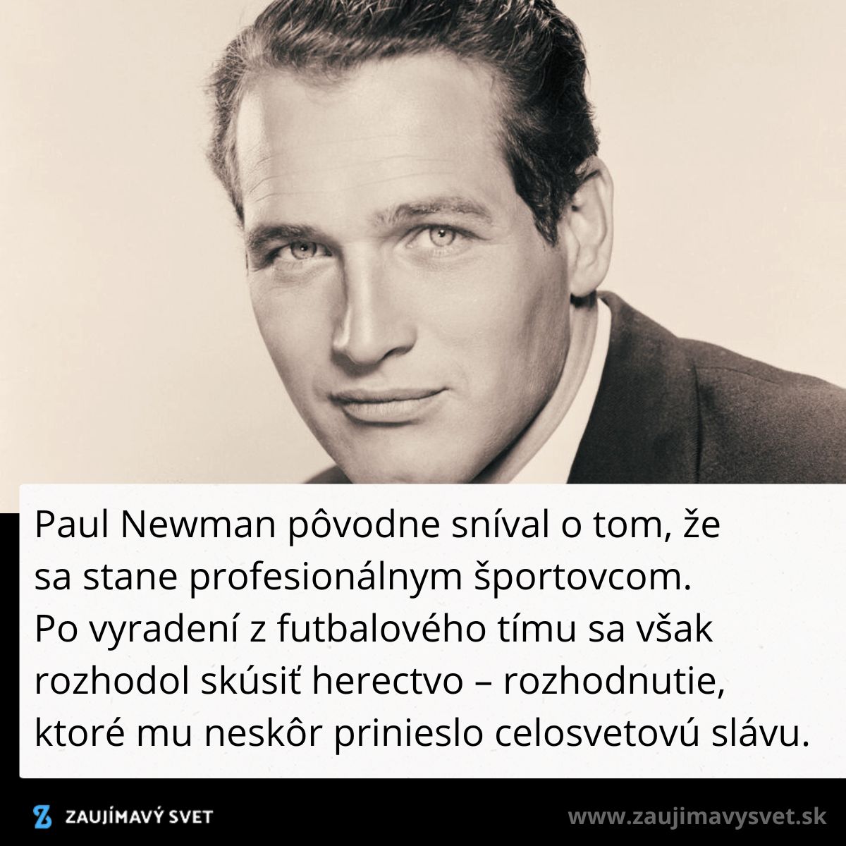 Vintage portrét muža, ktorý sa stal úspešným hercom po neúspechu v športovej kariére.
