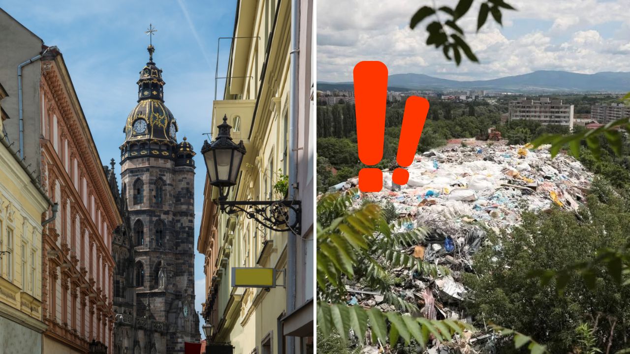 Košice: historická architektúra vedľa problematickej skládky odpadu.