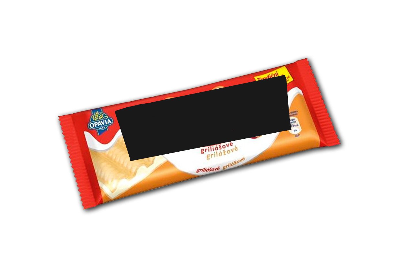 Obal tradičných griliášových sušienok Opavia, ideálna pochúťka k čaju či káve.