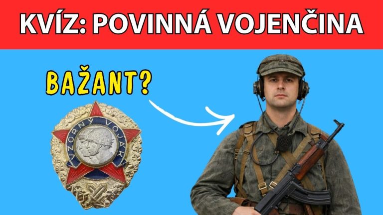 Kvíz o povinnej vojenskej službe: odznak vzorného vojaka a vojak v uniforme, otázka: bažant?